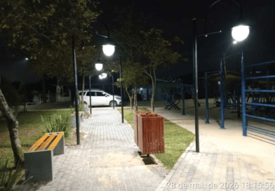 Nova Praça do bairro Industrial recebe nova iluminação visando conforto e segurança dos frequentadores